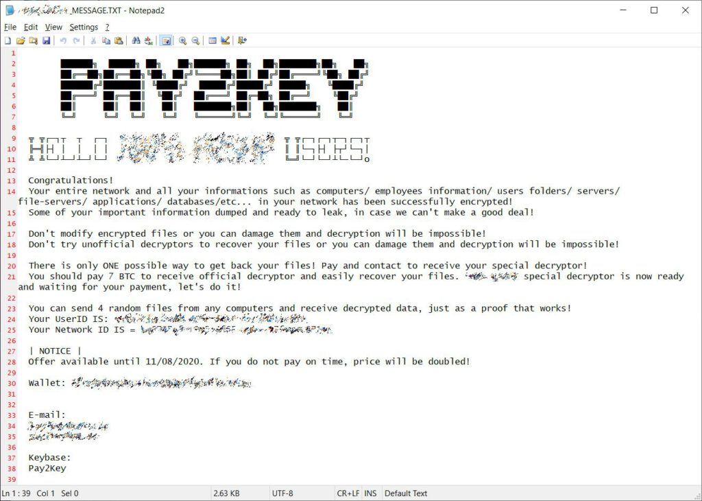 باج افزار pay2key