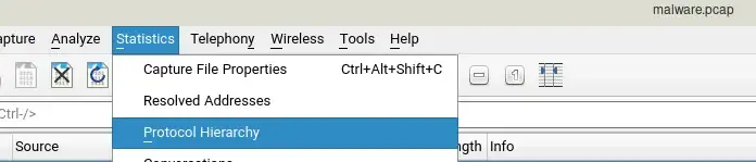 نوع ارتباط در wireshark